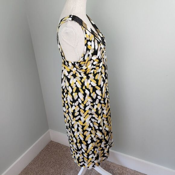 STYLE AND COMPANY WOMEN'S SLEEVELESS V NECK DRESS SIZE LARGE BEADED DETAIL - Picture 3 of 6